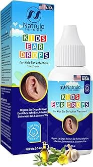 Erbaid Natrulo Natural Ear Drops for Kids Ear Infection Treatment – Organic Children Ear Oil Drops Relieves Ear Aches, Itchy Ears, Infections, Swimmer's Ear, & Loosens Wax – Kids Safe, Made in USA