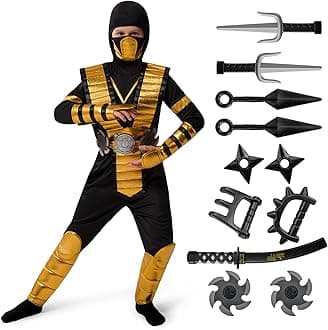 Spooktacular CreationsBlue Ninja Costume for Kids, Ninja Costume for Toddler Boys Halloween Dress Up, Role Play