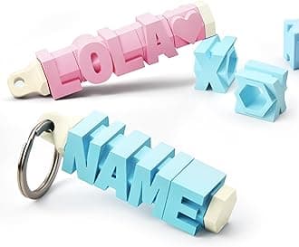 3D Printed Personalized Name Keychain - Cute Customized Key Chains Gift for Him, Her, Kids, Teen, Couples, and Friends