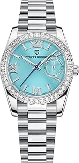 Pagani Design Women's Elegant Quartz Watch Diamonds Series Stainless Steel Strap Japanese Movement Waterproof Light Luxury Wristwatch Date