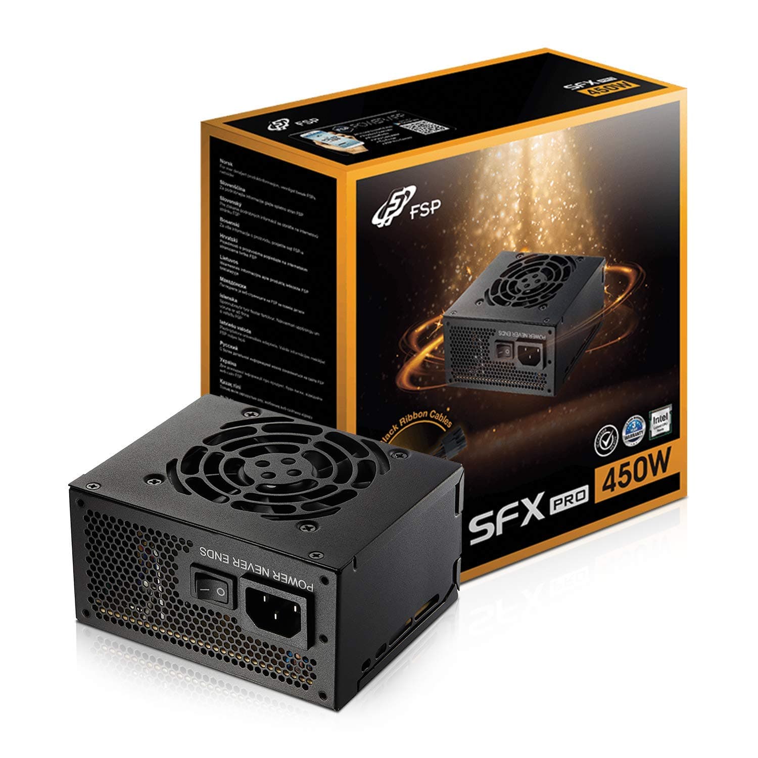 Mini ITX Solution 450W / SFX 12V / Micro ATX 80 Plus Bronze Certified Non-Modular Power Supply (FSP450-50SAC)