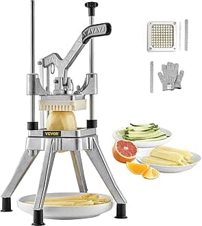 Commercial Vegetable Fruit Chopper 3/8″ Blade Professional Food Dicer Kattex French Fry Cutter Onion Slicer Stainless Steel for Tomato Peppers Potato Mushroom Upgrade Style 3/8"