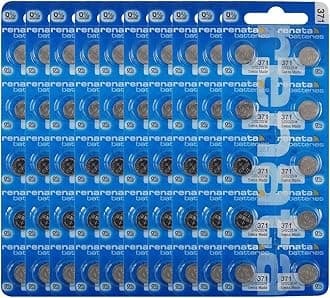 Renata 371 SR920SW Batteries - 1.55V Silver Oxide 371 Watch Battery (100 Count)