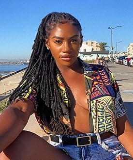 0.6cm Width 16 Inch 100 Strands 100% Human Hair Loc Extensions, Full Handmade Dreadlock Extensions for Men Women Kids Can Be Dyed and Bleached with Needle and Comb Unprocessed Natural Black