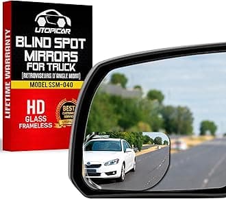 Blind Spot Mirror for Trucks 3.6"X2.5" - HD Glass Frameless Convex Mirror for Truck with Wider View and Improved Traffic Safety