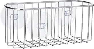 iDesign Shower Basket with Suction Cups, Small Metal Shower Shelf with no Drilling, Compact Shower Caddy for Bathroom Accessories, Chrome