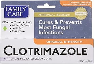 Family Care Clotrimazole Anti Fungal Cream, 1% USP Compare to Lotrimin 1oz mhtCXm, Pack of 5