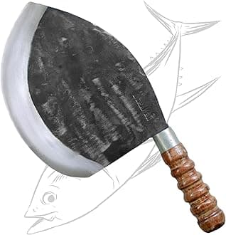 Tuna Fish Cutting Knife AK-33 - Premium D2 Steel Blade, 14cm Sharp Blade, 18cm Wide, Ergonomic 15cm Handle, 1200g Weight - Perfect for Filleting, Slicing, and Breaking Down Large Fish