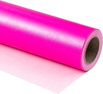 RUSPEPA Hot Pink Matte Wrapping Paper - Mini Roll - Solid Color Pearly Lustre Paper Perfect for Wedding, Birthday, Christmas, Baby Shower - 17 Inches X 32.8 Feet