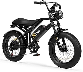 Qlife Electric Bike for Adults-1500W Peak Motor 20" Fat Tires 28MPH(Unlock to 35MPH) EBike Moped, 624-1248Wh Removable Battery Bicycle, with Dual Suspension & Brakes Motorcycle, 7-Speed,Spark