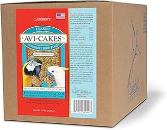 Classic Avi-Cakes Pet Bird Food, Made with Non-GMO and Human-Grade Ingredients, for Macaws & Cockatoos, 20 lb