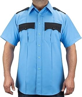 100% Polyester Two Tone Short Sleeve Men's Uniform Shirt