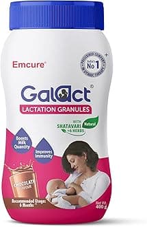 Galact Granules - Lactation Supplement for breastfeeding with Shatavari To Increase Breast Milk - Chocolate Flavour 400 G|20 Day Pack|2 Scoops Per Serving With Milk|From Emcure Pharmaceuticals Ltd