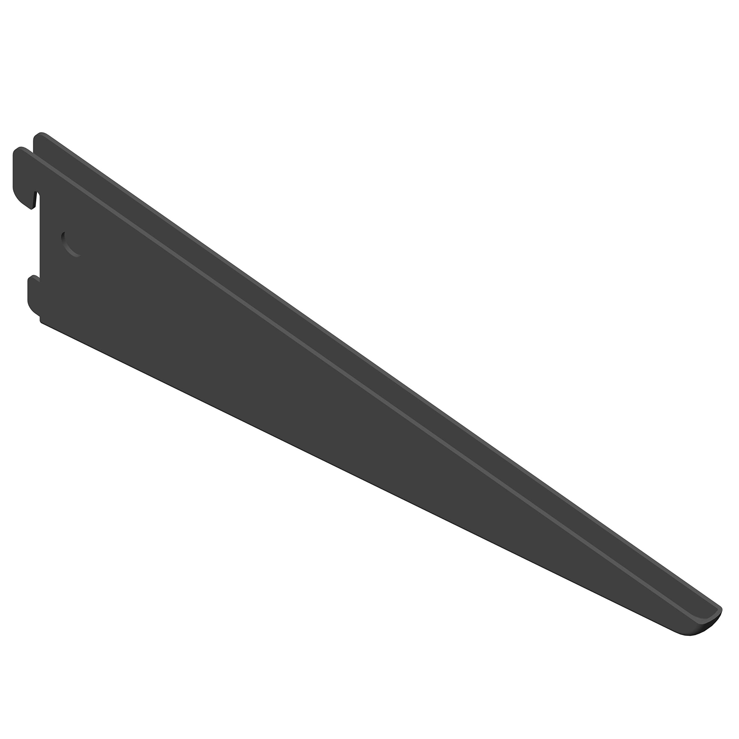Element System U-beam Shelving rack 2-row, 2 pieces, 5 Dimensions, 3 colors, long 27 cm for shelving system, wall rail, black, 18133-00035