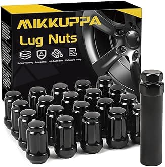 MIKKUPPA 20PCS M12x1.5 Black Lug Nuts - Spline Lug Nuts Replacement for Honda Civic, Accord, Hyundai Elantra, Sonata Aftermarket Wheel Lug Nut