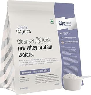 The Whole Truth Whey Protein Isolate Unflavoured |1 kg (2.2 lbs) | 30g Protein per scoop | 7.3g BCAA | No Adulteration | Improved Strength, Faster Recovery & Muscle Building | Vegetarian