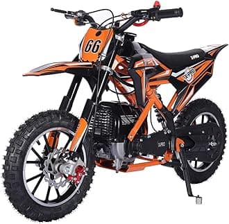 Hawk Mini Dirt Bike, Gas Power 4 Stroke Dirt Bike! 40CC Pit Bike, Pull Start, 10" Wheels! (Orange)