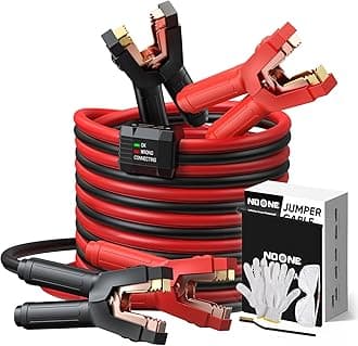 Noone 0 Gauge 25FT Heavy Duty Jumper Cables for Car Battery, 1000A Automotive Booster Cables with Reverse Polarity Protection for SUVs & Trucks, Includes Bag, Gloves, Brush & Goggles