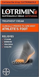 AF Cream for Athlete's Foot, Clotrimazole 1% Antifungal Treatment, Clinically Proven Effective Antifungal Treatment of Most AF, Jock Itch and Ringworm, Cream, .53 Ounce (15 Grams)