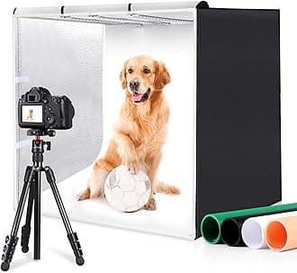 32"x32" Light Box Photography, Large Photo Light Box with 3 Stepless Dimming Light Panel, 234 LED Beads, Professional Photo Booth Shooting Tent Kit with 4 Color Backdrops for Product Photography