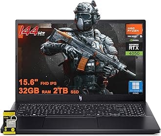 acer Nitro V 15 Gaming Laptop 15.6" FHD IPS 144Hz AMD 6 core Ryzen 5 7535HS 32GB RAM 2TB SSD GeForce RTX 4050 Backlit Type-C Win11Pro ICP Accessory