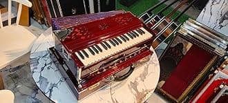 NamasteHimalayas Premium Professional 2-Reed Harmonium with Original German Jubilate Reeds – Mahogany Glossy Finish