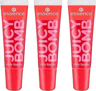 essence Juicy Bomb Shiny Lip Gloss No. 104, Red, Shiny, Radiant Fresh, Shimmering, Vegan, Alcohol-Free, Paraben-Free, No Microplastic Particles, Pack of 3 (3 x 10 ml)
