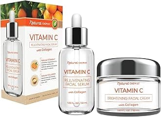 Vitamin C & Collagen Serum & Day Cream Value Set - Dermatologist Tested, Skin Brightening, Anti-Aging, Acne Treatment, Cruelty Free Korean Skin Care For All Skin Types - 1.69 oz
