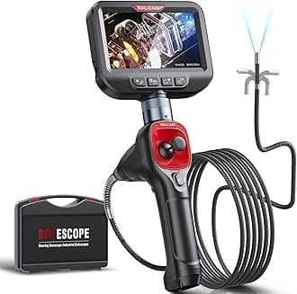 Ralcam 360° Joystick Articulating Borescope, 6.2mm 4 Ways Automotive Endoscope Inspection Camera with 6 Adjustable LED Lights 6.6FT Semi-Rigid Snake Tube