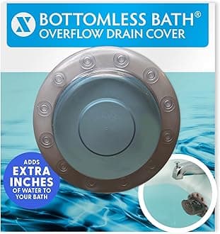 SlipX Solutions Bottomless Bath | Overflow Drain Cover for Tub | Best Gifts for Mom, Spa & Bath Accessories | Drain Block, Water Stopper Plug | Bath Essentials for Women | 4" Diameter, Bronze