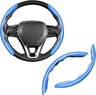Cartist Steering Wheel Cover, Carbon Fiber Steering Wheel Cover, Car Steering Wheel Cover for Men/Women, Anti-Slip, Comfortable Grip, Durable, Universal for 99% Car Interior Accessories (Blue)