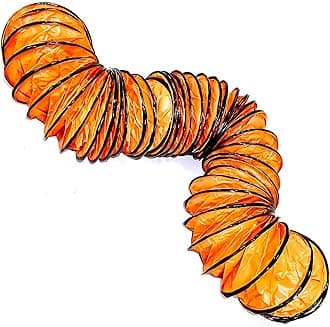 14"×25FT PVC Flexible Duct Hose, Flame Retardant HVAC Ducting with Adjustable Rope, D Hook & Steel Support for Ventilation, Exhaust, Drying, and Cooling Applications