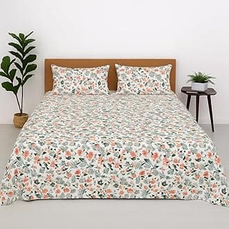 King Size Microfiber Bedsheet Set – Petal Dream Print | Ultra-Soft, Wrinkle-Free | 1 Flat Sheet (108x108 Inch) + 2 Pillow Covers