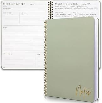 ZICOTO Beautiful Meeting Notebook For Work Organization - Easily Take Notes And Keep Agendas on Track - The Perfect Office Planner Supplies for Women & Men to Professionally Manage Business Projects