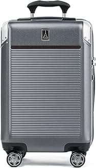 Platinum Elite Hardside Expandable Carry on Luggage, 8 Wheel Spinner, TSA Lock, Hard Shell Polycarbonate Suitcase, Vintage Grey, Carry on 21-Inch