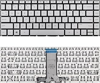 Wefly Laptop Keyboard Compatible for HP Pavilion X360 14-BA 14T-BA 14M-BA 14-BS Silver Laptop Keyboard