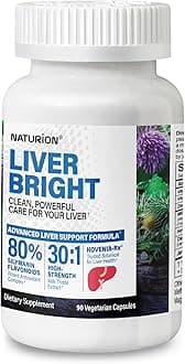LIVER BRIGHT Milk Thistle 30:1 Extract – 7500 mg High Strength, 80% Silymarin, with Hovenia, Dandelion Root 10:1, Zinc, Vitamin B5 & E – 100% Vegetarian Formula – 90 Vegan Capsules, 90 Day Supply