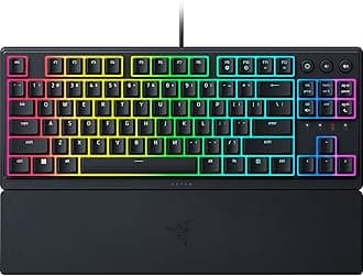 Ornata V3 TKL Gaming Keyboard: Low-Profile Keys - Mecha-Membrane Switches - UV-Coated Keycaps - Backlit Media Keys - 8-Zone RGB Lighting - Spill-Resistant - Magnetic Wrist Wrest - Classic Black