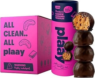 – Plaay Cashew Caramel Chocolate Truffles – keto dark chocolate snack, vegan indulgence with craveable cashews, bold flavor, and clean ingredients –10 x 60g