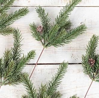 Pack of 12 Weather Resistant Artificial Angel Pine Picks by Factory Direct Craft - Holiday Greenery for Christmas Arrangements and Winter Decorations
