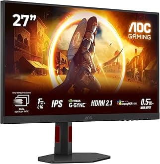 AOC U27G4R 27 inch UHD Gaming Monitor 160Hz, Fast IPS Panel, 0.5ms MPRT, Adaptive Sync, HDR400, G-Sync Compatible, Height Adjustment, (3840x2160 HDMI 2x 2.1 DP 1x 1.4 USB Hub) Black