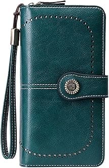 Rfid Wallet Women,2024 New Leather Wristlet Wallets for Women,Bifold Rfid Blocking Large Capacity Zip Around Clutch Purses Credit Card Wallet,Travel Wallet for Ladies Women Girls Mom