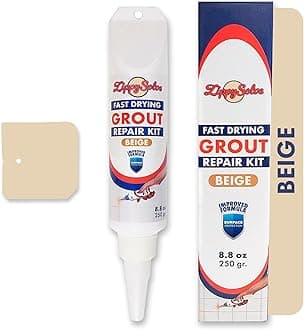 Tile Grout, Repair Kit, Restore & Renew Tile Joints Line, Fast Drying Tile Grout Paint Squeeze Tube for Bathroom Shower Kitchen Floor, Waterproof (8.8 oz, Beige)