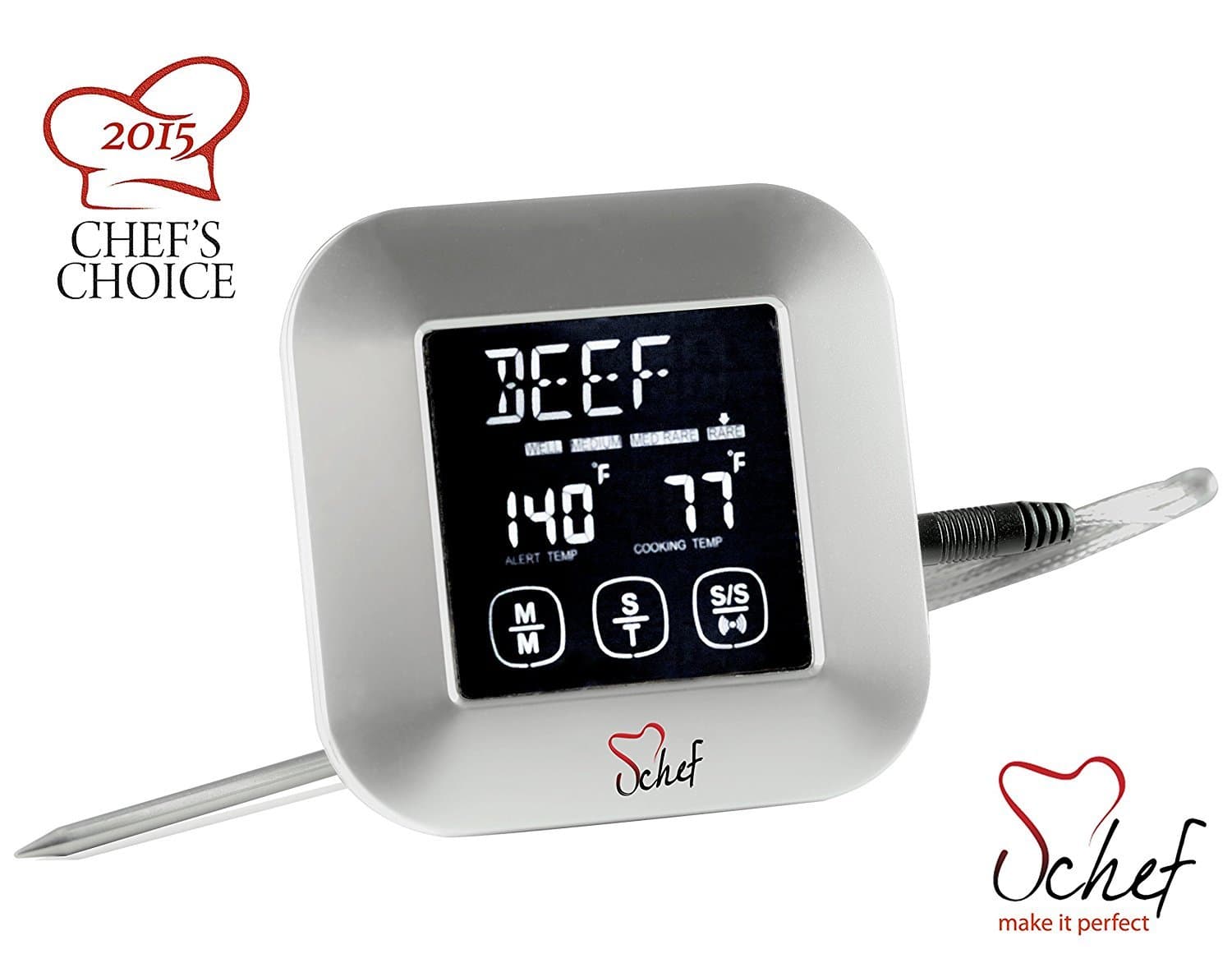 U Chef Internal Meat Thermometer and Digital Timer for Oven, BBQ, Grilling and Smoker, Fahrenheit Set