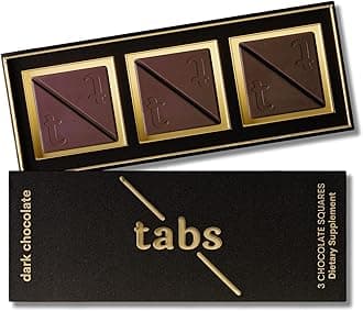 Tabs Chocolate Squares for Couples (1 Box) - Dark Chocolate Bar to Improve Mood - Vegetarian, Gluten-Free for Men & Women - by Ellipse