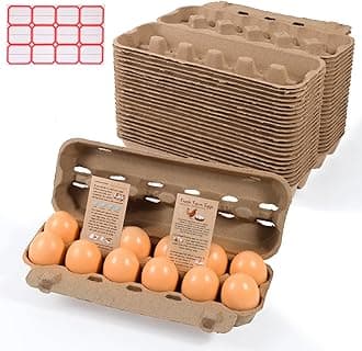 100-Pack Bulk Empty Egg Cartons for Storage, 12-Count Natural Paper Pulp Reusable & Sturdy Design (Egg Storage Containers)