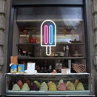 Popsicle Neon Sign Ice Cream Bar Neon Signs Custom popsicle Led Light sign for Home Wall Decor Shop Cafe Bar Decor Opening S ign Art - 25 Inch Dimmable