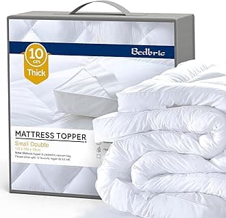Bedbric Mattress Toppers Combo Pack (Small Double + Single) - 4 Inches Thick Soft & Fluffy Quilted Mattress Topper - Hypoallergenic Mattress Topper with Elastic Straps