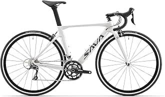 SAVADECK Carbon Road Bike for Beginners - Adult Racing Bicycle with Shimano SORA 18-Speed, Lightweight Carbon Fiber Frame & Fork, Double V-Brake