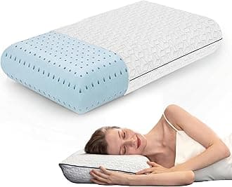 Vaverto Queen Memory Foam Pillow – Cooling Gel-Infused Firm Support for Neck and Shoulder Pain Relief, Orthopedic Design with Removable Viscose Made from Bamboo Cover – Premium Queen Size Bed Pillow
